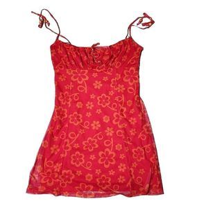 UNIF Nani milkmaid 90s vibe floral mini dress